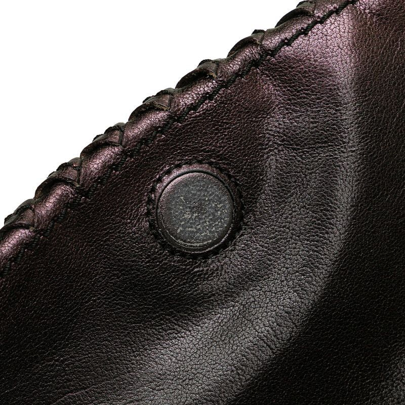 Bottega Veneta Intrecciato Gradient Crossbody Shoulder Bag Black Purple Leather