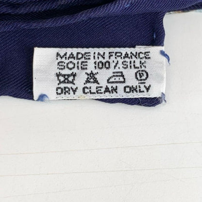 Hermes Carré 40 Plumes Feathers Navy And Blue 100% Silk Scarf