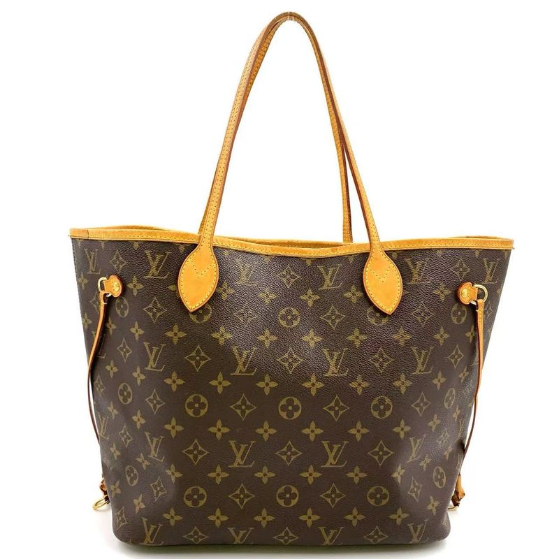 Louis Vuitton Neverfull MM Monogram Leather X PVC Brown Tote Bag Gold M40156