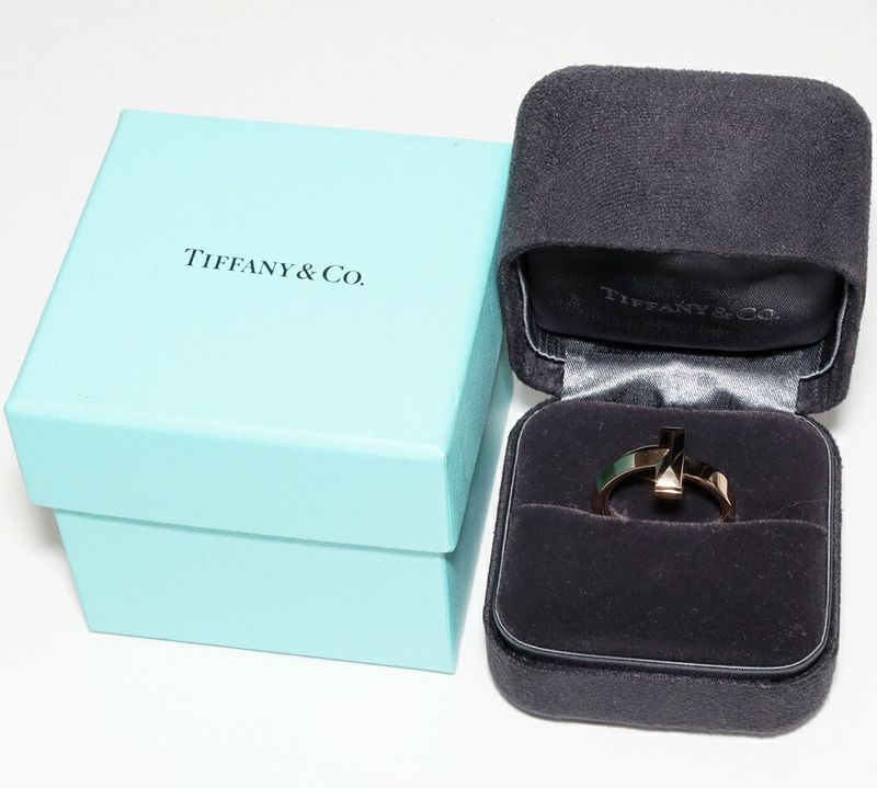 Tiffany & Co Ring 18K Pink Gold T One Ring Width 45mm (018in)