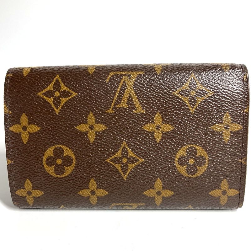 Louis Vuitton Bifold Wallet Portefeuille Trésor M61736 Monogram Canvas Brown