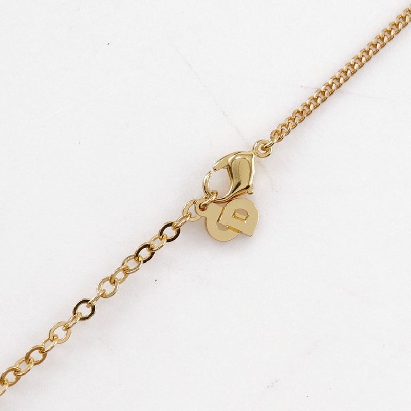 [dior] Christian Dior CD Logo Gold Plated And Rhinestone Ladies 7.2g Necklace