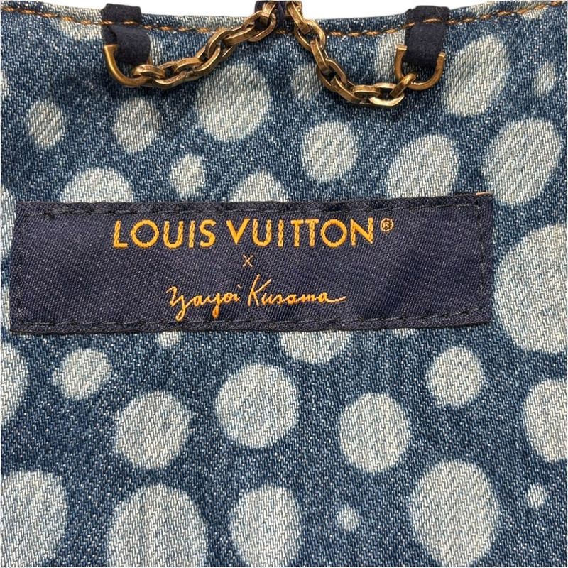 Louis Vuitton Rm232h YN4 Hos33w Yayoi Kusama Infinity Dot Denim Short-sleeved