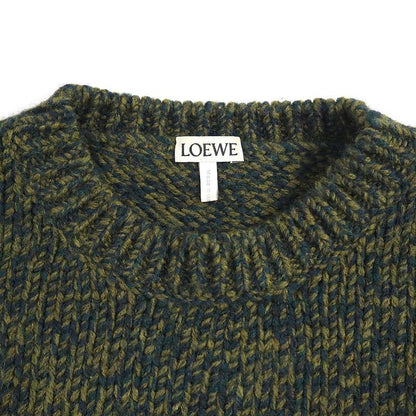 Loewe 23aw Wool Trommelange Trompe L'oeil Knit Sweater S540y14kds Khaki XS