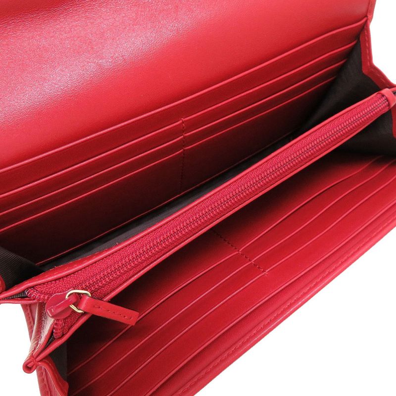 Gucci 453390 GG Embossed Leather Red Bifold Wallet 0076 Gucci