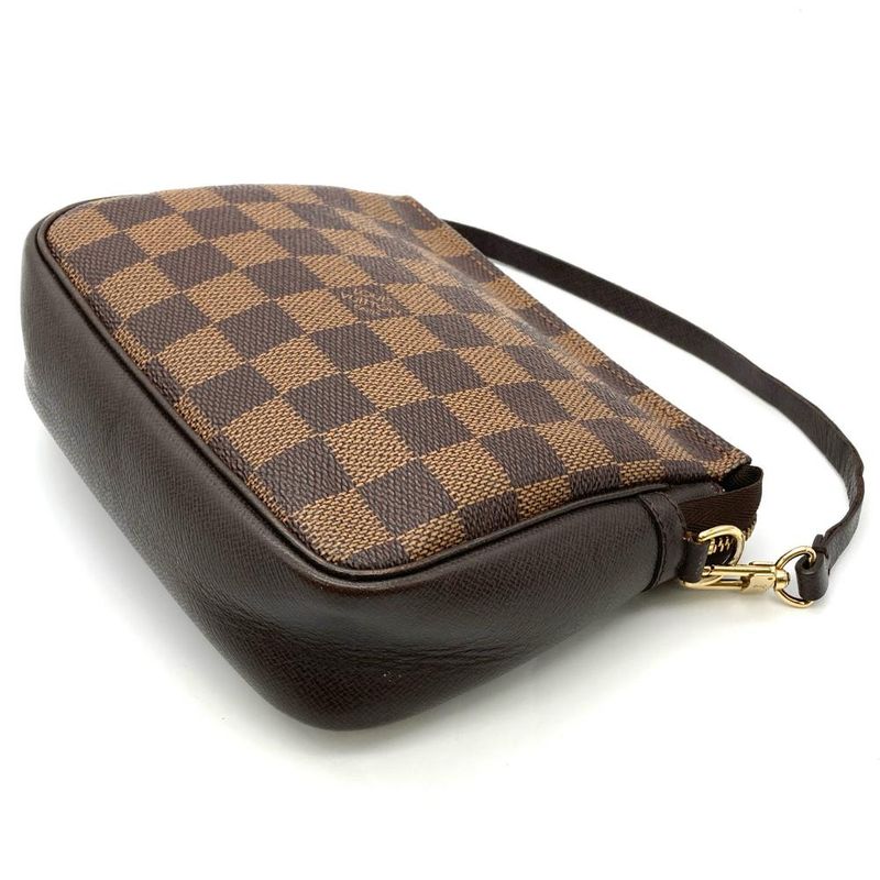 Louis Vuitton Trousse Makeup Pochette Hand Pouch Damier Ebène N51982 Brown