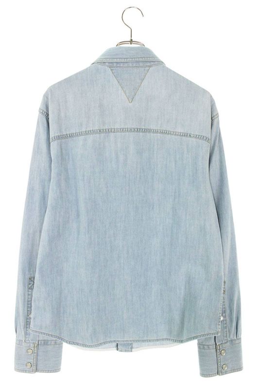 Bottega Veneta 771885 V3n60 Washed Western Denim Long Sleeve Shirt Men's 46