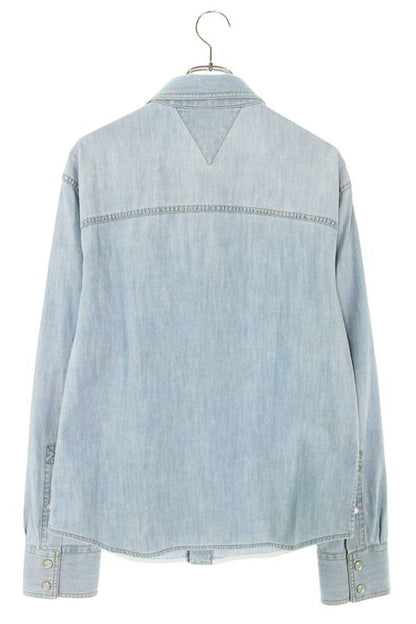 Bottega Veneta 771885 V3n60 Washed Western Denim Long Sleeve Shirt Men's 46