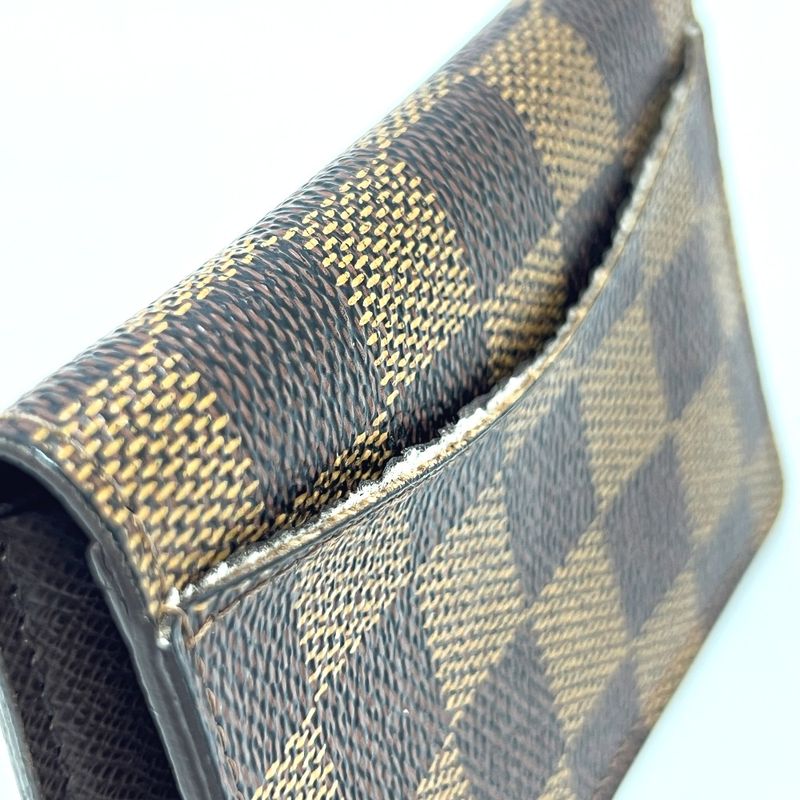 Louis Vuitton Card Case Organizer De Poche M60502 Damier Canvas Ebène Brown