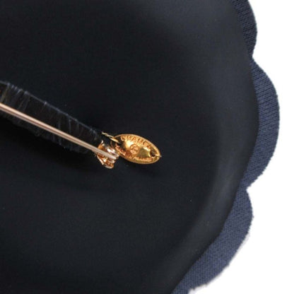 Good Chanel Camellia Leather Corsage Brooch Formal Accessory Black Ladies Used