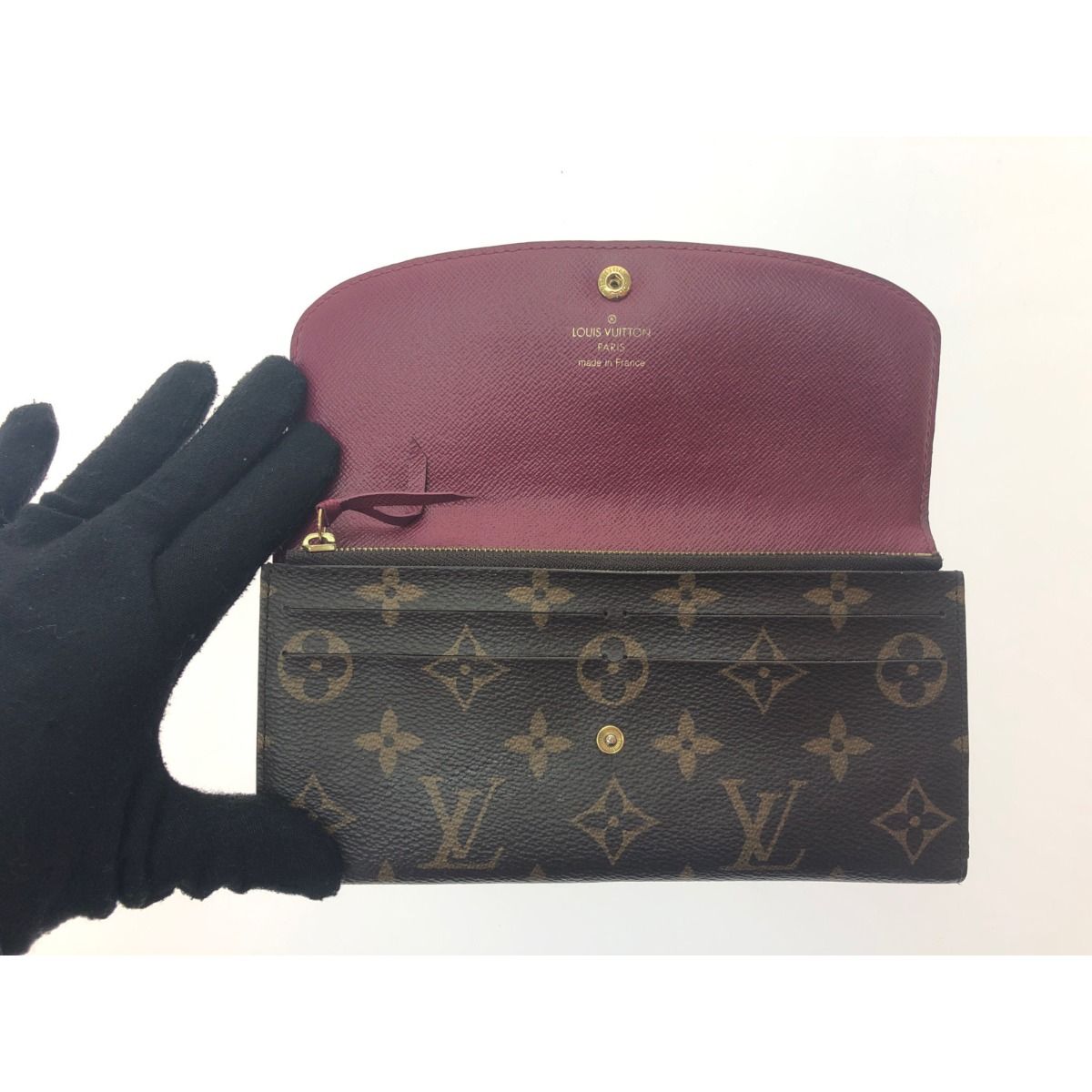 Louis Vuitton Women's Long Wallet Monogram Porte Feuille Emily M61289 Brown X