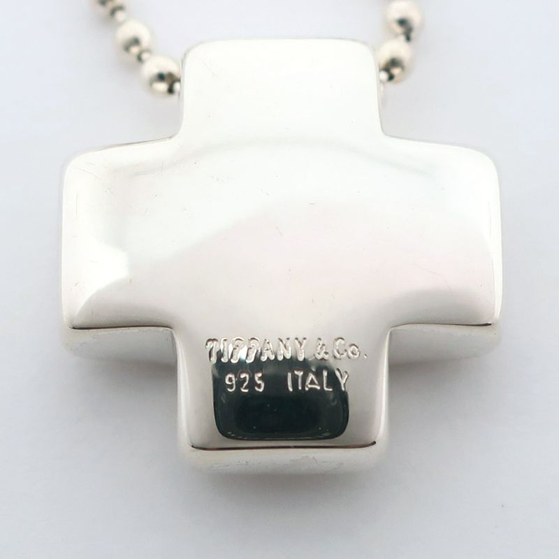 Tiffany & Co Roman Cross Ball Chain Silver 925 Ladies 13.2g Necklace