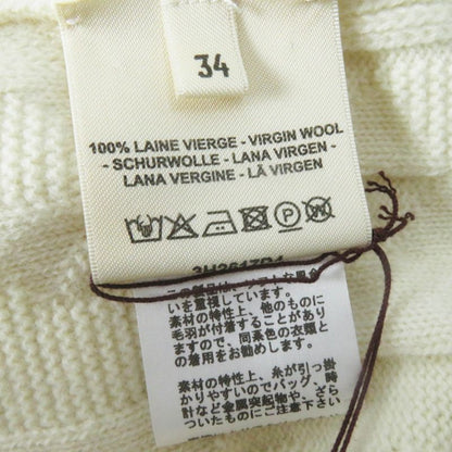 Hermes 23AW 3h2617d4 Wool H Motif Crewneck Long Sleeve Knit Pullover Ivory 34