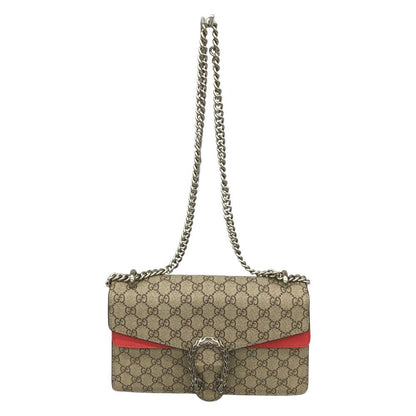 Gucci Duonysus Shoulder Bag GG Supreme Gray X Red Gray X Red
