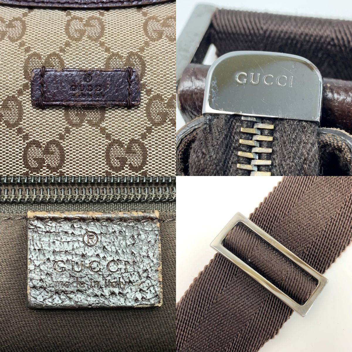 Gucci Shoulder Bag 181092 Brown X Light Brown Canvas X Leather