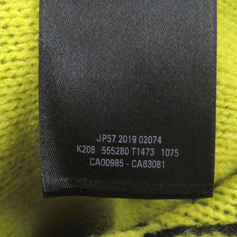 Balenciaga 555280 Wool Jacquard Logo Oversized Knit Cardigan Black S Made In