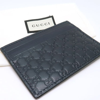 Gucci Card Case 262837 Micro Guccissima Leather Card Holder Navy Gucci
