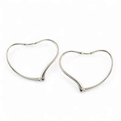 Tiffany & Co Elsa Peretti Medium Open Heart Binaural Earrings Sv925 Silver With