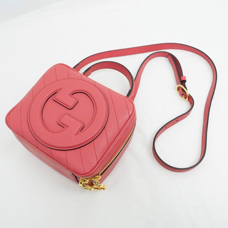 Gucci Blondie 2WAY Top Handle Bag Pink 744434 Leather Shoulder - Women's