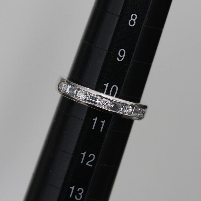 Tiffany & Co Half Eternity Diamond Ring No 10 Pt950 Box E1705