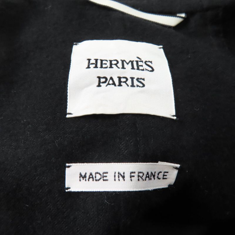 Hermes 22SS 2e0145di Cashmere Silk Blend With Serie Buttons Leather Use Logo