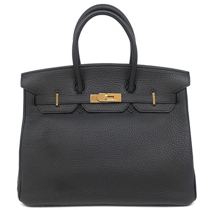 Hermes Handbag Birkin 35 Fjord Black Gold Hardware Black G Engraved [storage