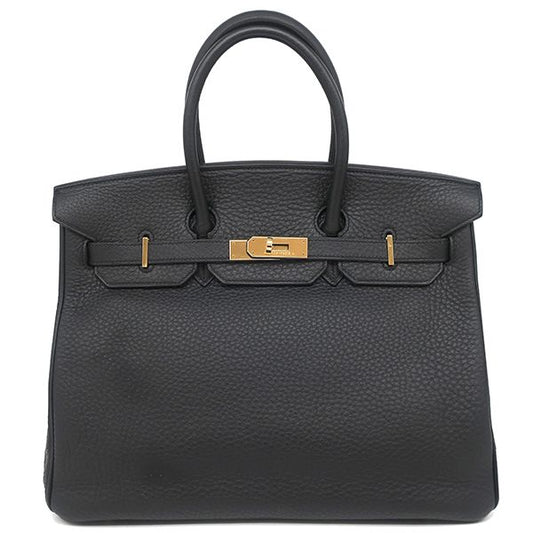 Hermes Handbag Birkin 35 Fjord Black Gold Hardware Black G Engraved [storage