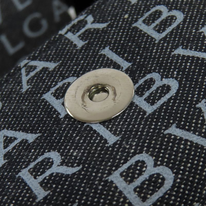 Bvlgari Drum Bag Logo Mania Handbag Canvas Women