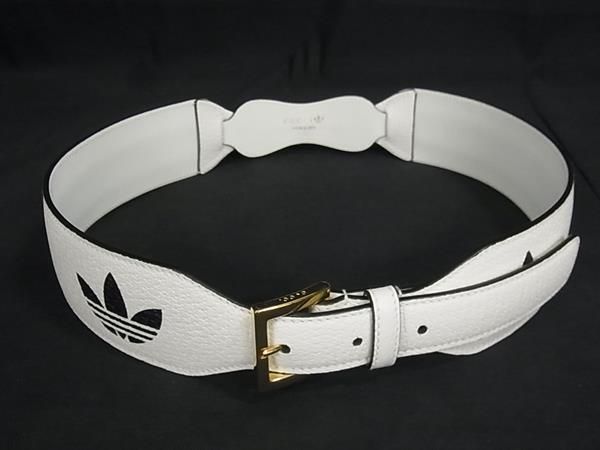Gucci 625854 Adidas Collaboration Horsebit Leather Belt Size 80 32 Ivory