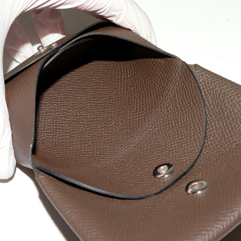 Hermes Coin Case Card Case Calvi Duo Epson Ecorse Silver Hardware