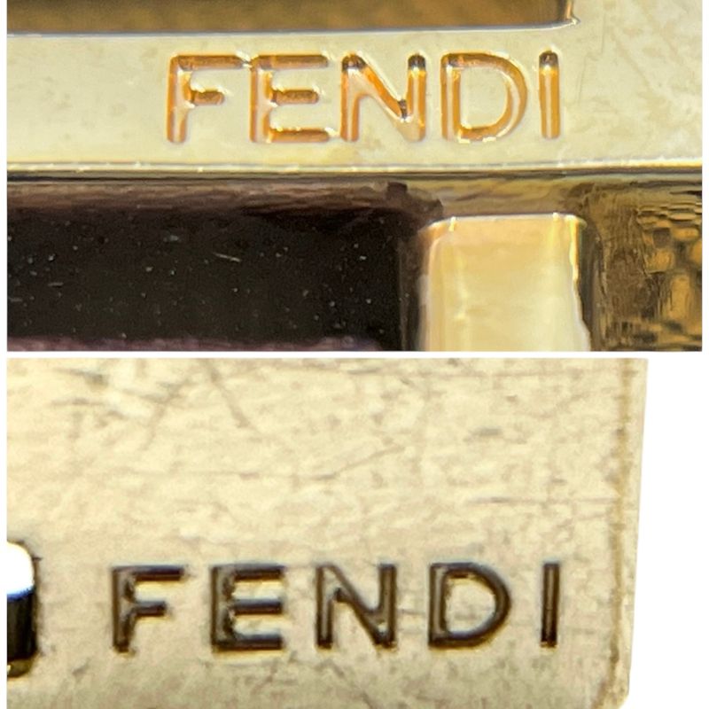 Fendi Tote Bag Canvas Zucca Pattern Leather Brown