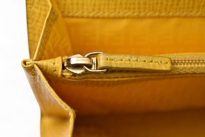 Fendi Wallet Fendi Long Wallet 8m0000 Zucca Pattern Brown Yellow
