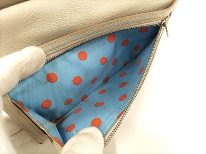 Hermes Citizen Long Silk Inn Bifold Long Wallet Leather Gray C Engraved