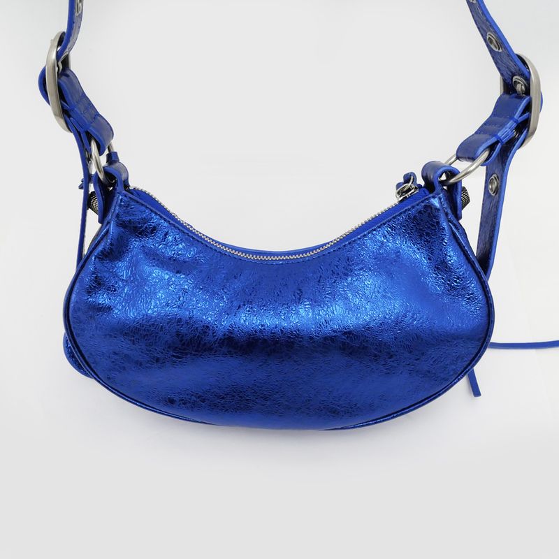 Balenciaga Luca Gold XS 671309 Shoulder Bag Metallic Blue Ladies