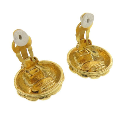 Chanel Matelasse Coco Button Earrings In Metal Ladies
