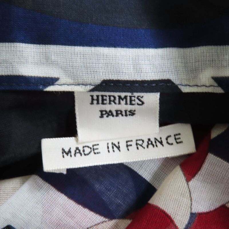Hermes 23SS 3e3500de 100% Cotton Canoe Pareo Tunic Dress With Belt Multi 36