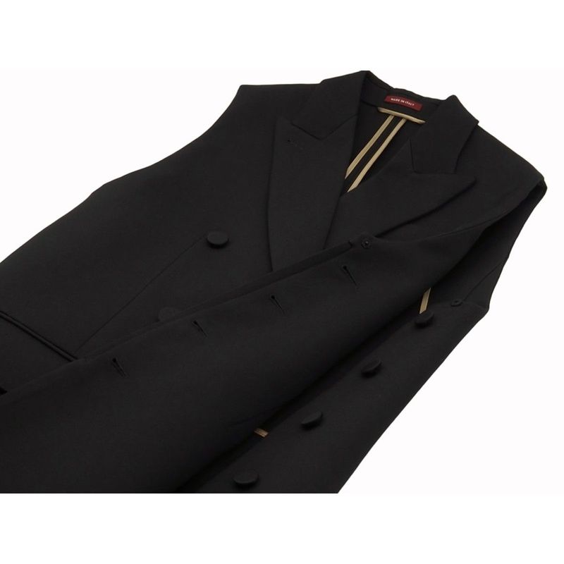 Gucci Wool Long Vest Long Gilet Outerwear Women's Double Breasted