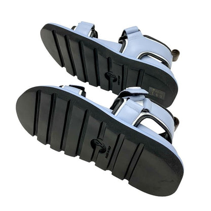 Louis Vuitton Pool Pillow Line Sandals Shoes Leather Blue Black White Unused