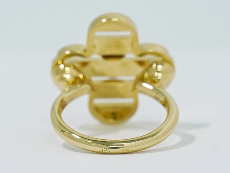 Authentic Louis Vuitton LV Petite Burg Fleur 750 YG Ring 49 9 Yellow Gold Viton
