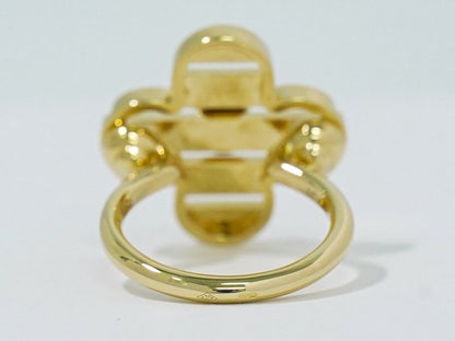 Authentic Louis Vuitton LV Petite Burg Fleur 750 YG Ring 49 9 Yellow Gold Viton