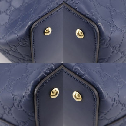 Gucci GG 428226 Striped Leather Navy Blue Unisex Handbag