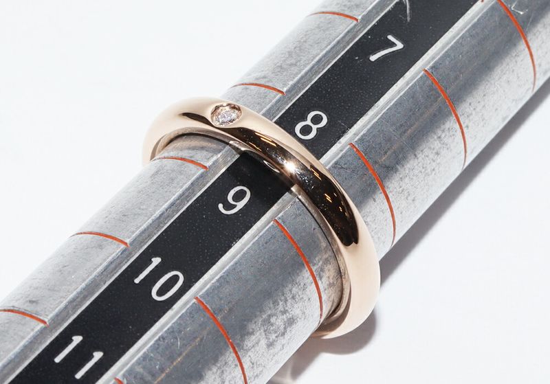 Tiffany & Co Ring 18K Pink Gold Diamond 1P (002ct) Elsa Peretti Stacking Band