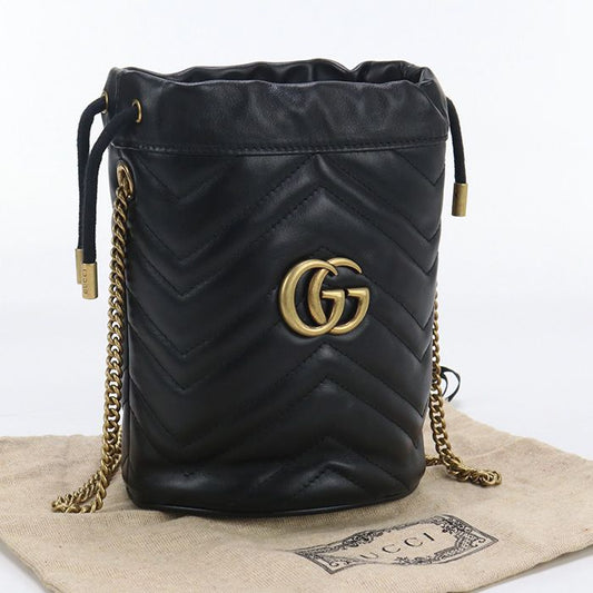 Gucci Small Bucket Bag GG Marmont 575163 Dtdrt 1000 Crossbody Shoulder Bag