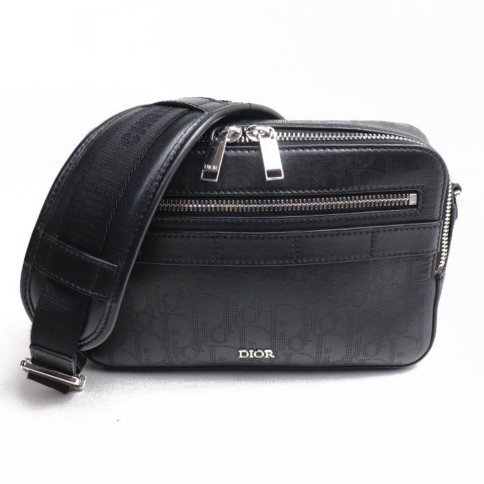 Christian DIOR Safari Messenger Bag Shoulder Bag Oblique Black 1espo206vpi_h03e