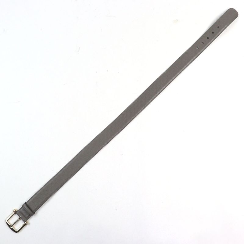 Gucci 281548 Leather Micro Guccissima Logo Engraved Belt Gray Gold Hardware