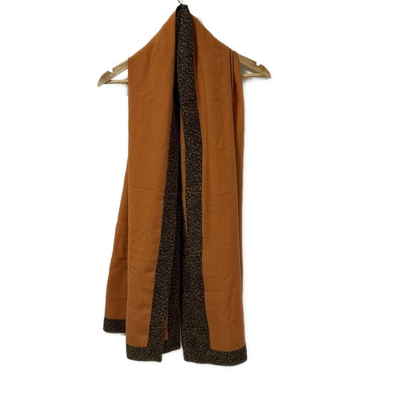 Bottega Veneta Stole (shawl) - Orange Beige And Dark Brown Leopard Print Wool