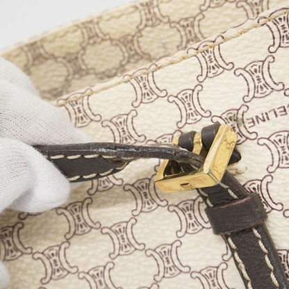 Celine Tote Bag Macadam PVC White Gold Hardware Women