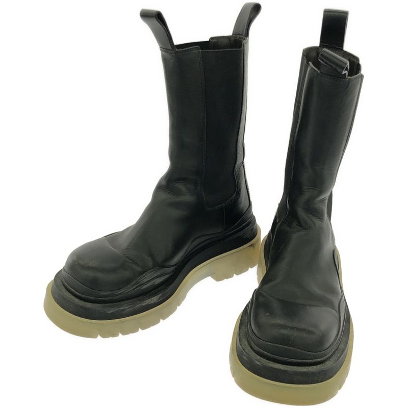 Bottega Veneta the Tire Long Boot Side Gore Long Boot Black 37