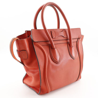 Celine Luggage Micro Shopper Leather Red Ladies Handbag
