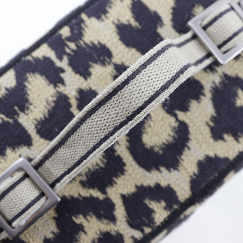 [dior] Christian Dior Vanity 2WAY Shoulder Leopard Canvas Beige Ladies Handbag